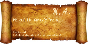Mikulik Antónia névjegykártya