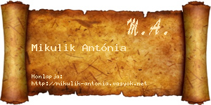 Mikulik Antónia névjegykártya