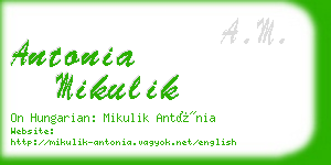 antonia mikulik business card